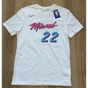 NWT Men's Nike Miami Heat Jimmy Butler City Edition Tee -Small- White/Blue/Pink